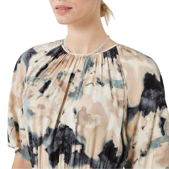 NWT Minimum Yolas midi dress, short sleeves a-line skirt & elastic waist size XL - Picture 5 of 16